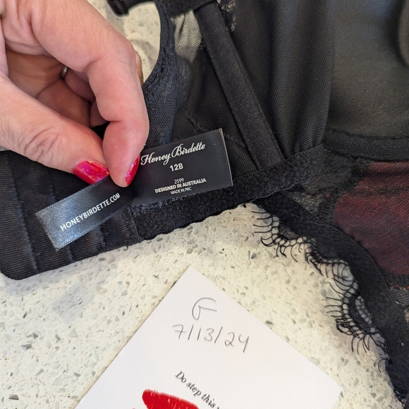 Honey Birdette Madame Red/Black bra 34B - Picture 4 of 5